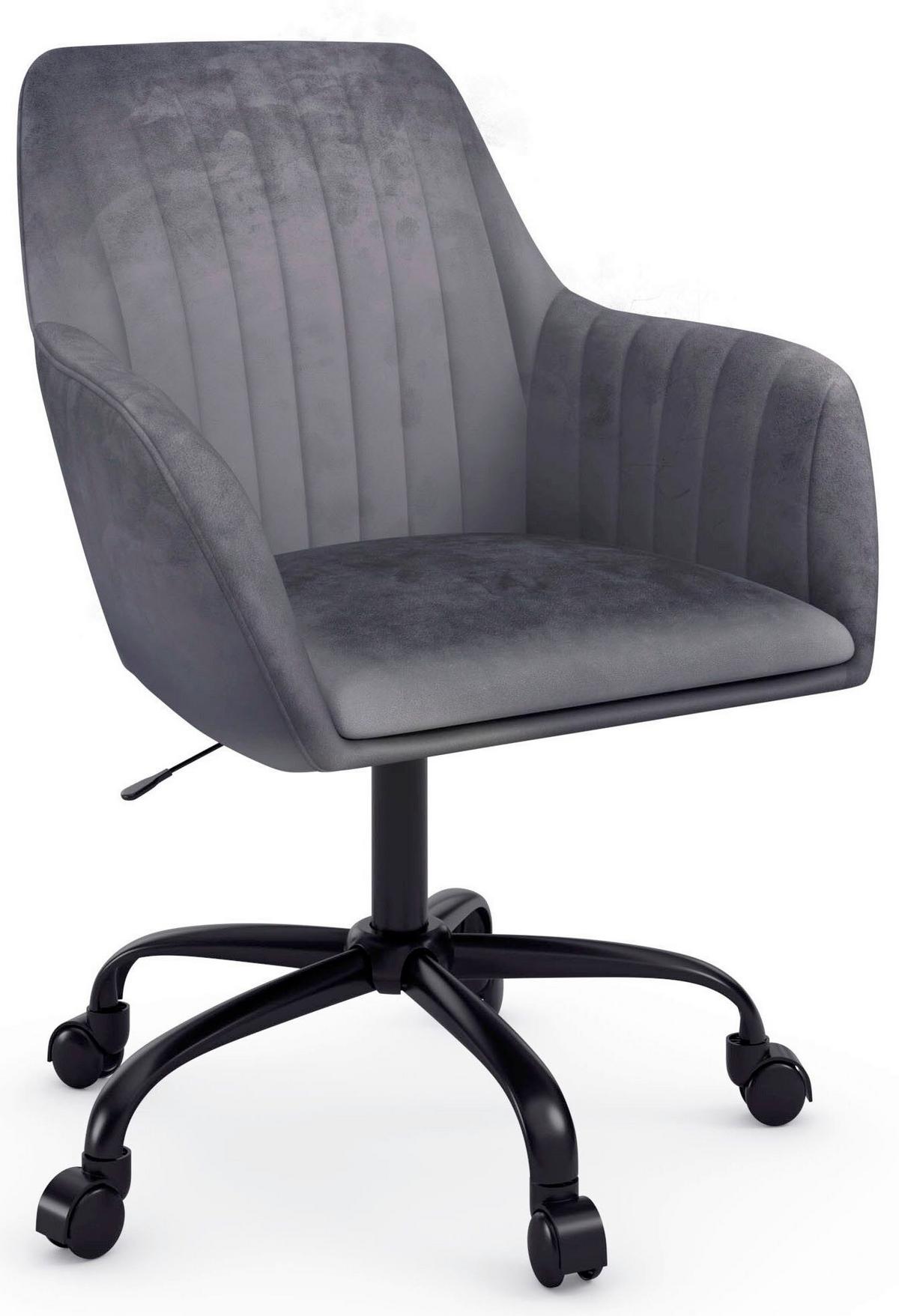 Drehstuhl Perry Anthrazit B: 58cm - Anthrazit/Schwarz, Design, Textil/Metall (58/78/54cm) - MID.YOU