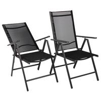 Gartenstuhl-set Klappbar Aluminium, Textil - Anthrazit, Basics, Textil/Metall (56/105/65cm) - Gardenson