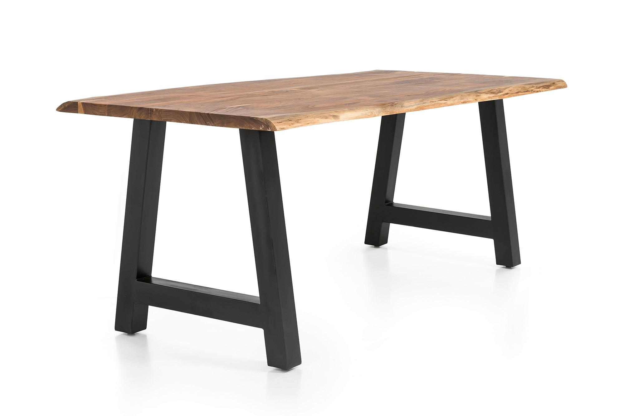 Esstisch Naturfarben/schwarz B: 140 Cm - Schwarz/Naturfarben, MODERN, Holz/Metall (140/80/76,5cm) - Livetastic