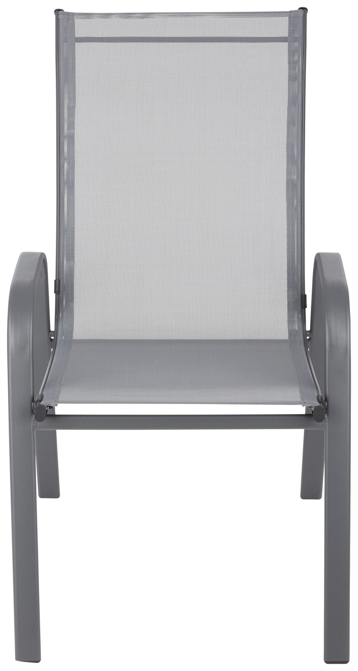 Gartensessel Stapelbar Alexis Stahl/textilene - Anthrazit, MODERN, Textil/Metall (54/92/73cm) - Ondega