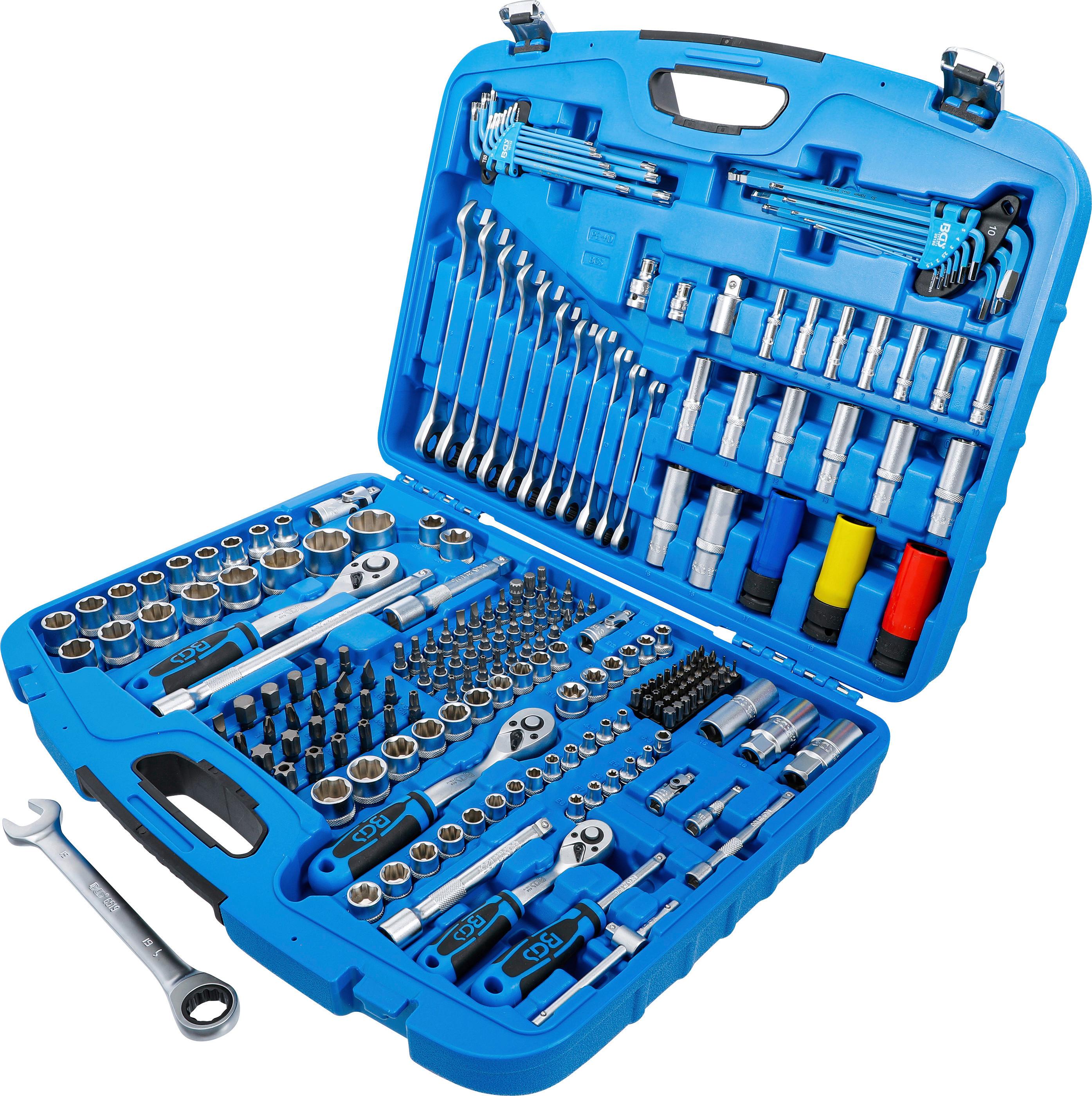 Steckschlüsselsatz Wellenprofil - Blau, Basics (48,5/39,9/10,9cm)