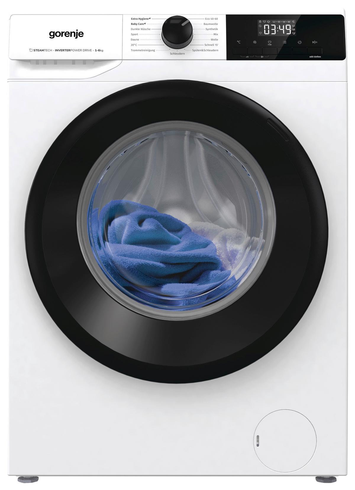 Waschmaschine Wnhpi64saps - Schwarz/Weiß, Basics, Glas/Kunststoff (59,5/84,5/43,5cm) - Gorenje