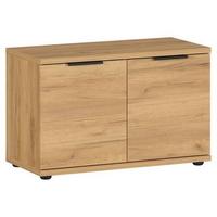 Garderobenbank Gw-fremont B: 75 Cm 2 Drehtüren Eiche Dekor - Eichefarben/Schwarz, KONVENTIONELL, Holzwerkstoff (75/48/37cm) - Germania