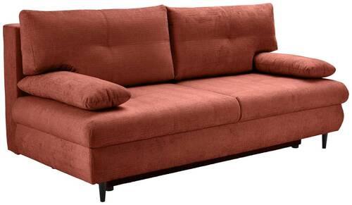 Schlafsofa Virgo - Terracotta/Schwarz, KONVENTIONELL, Textil (212/97/105cm) - MID.YOU