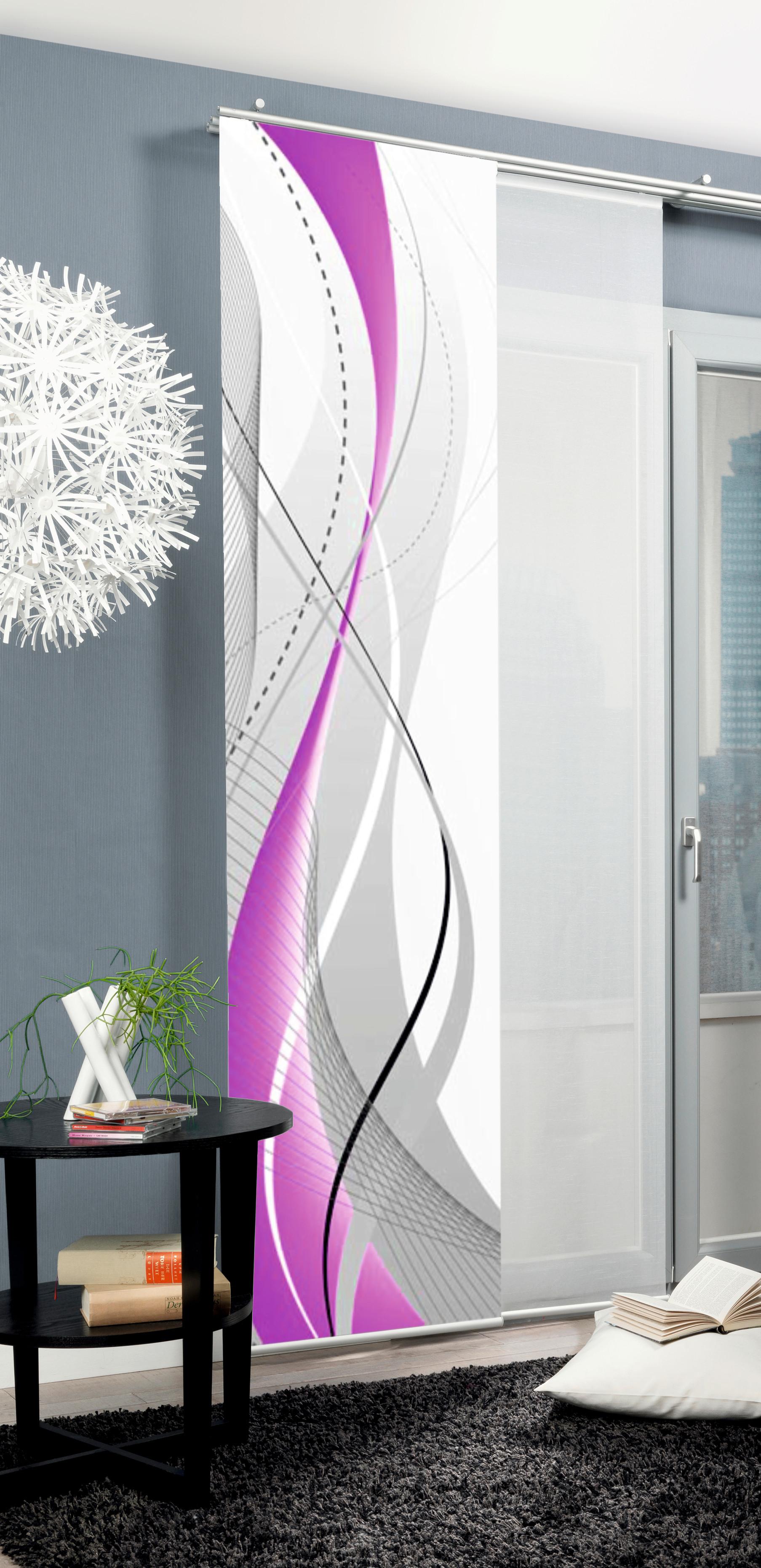 Flächenvorhang Beere Brombeere B: 60 cm - Beere/Brombeere, Design, Textil (60/245cm) - Schmidt W. Gmbh