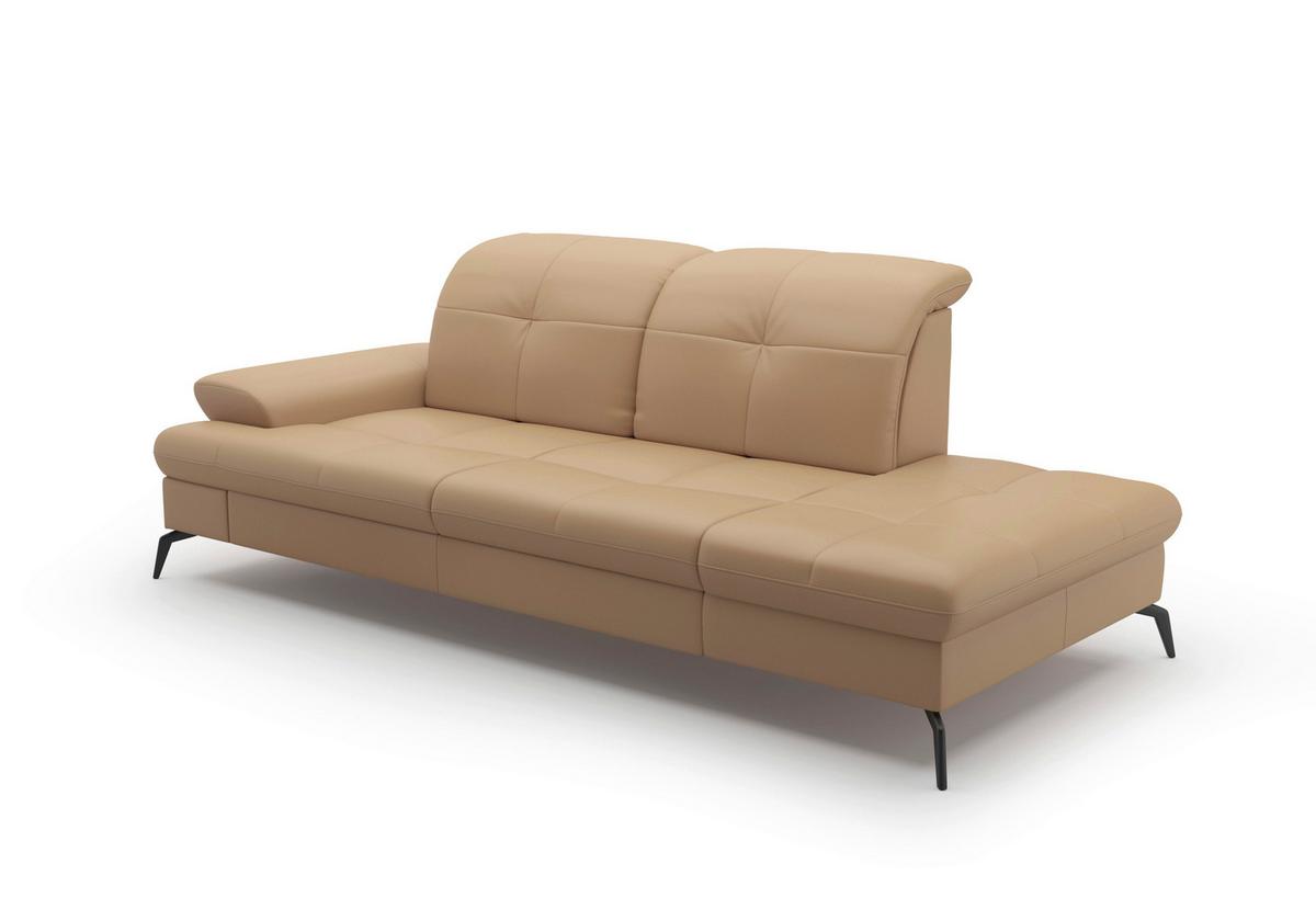 Récamiere Amica E, Cappuccino B: 231 Cm - Schwarz/Cappuccino, KONVENTIONELL, Leder (231/90/122cm) - Sit & More