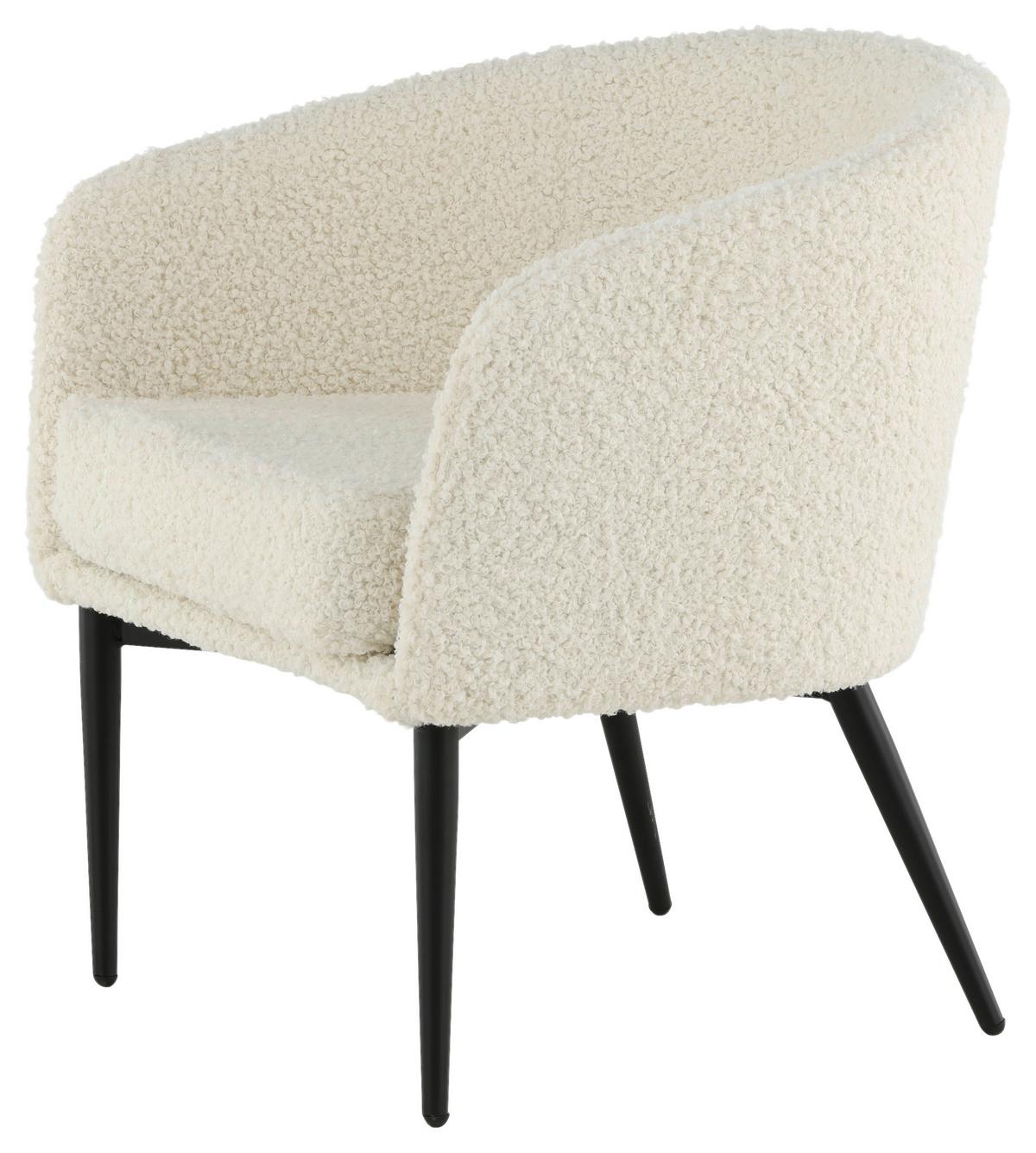 Sessel Fluffy - Schwarz/Weiß, Design, Kunststoff/Textil (66/70,5/64cm) - Livetastic