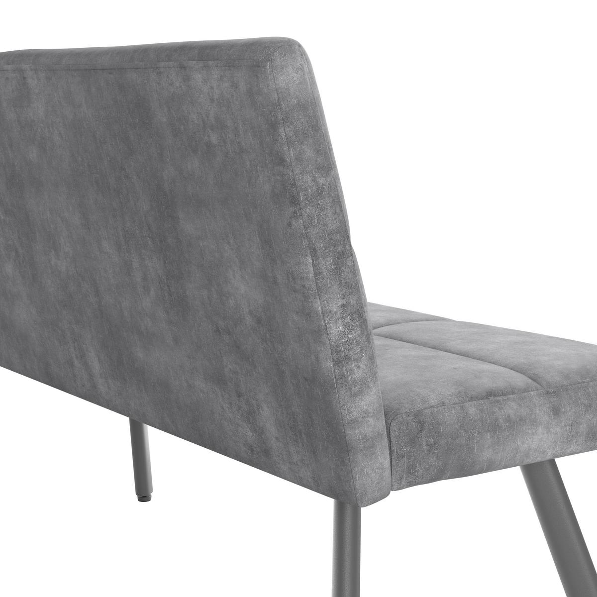 Sitzbank Grau Milos 140x85x60 Cm - Schwarz/Grau, MODERN, Textil/Metall (140/85/60cm)