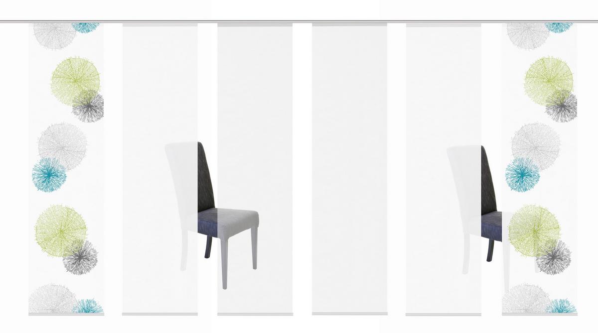 Flächenvorhang 6-tlg. Rawlins B: 60 Cm, Grün/grau - Grün, Basics, Textil (60/245cm)