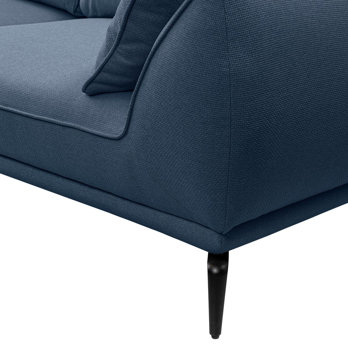 2-Sitzer-Sofa Cavo, Dunkelblau B: 208 cm - Schwarz/Dunkelblau, MODERN, Textil (208/86/118cm) - MID.YOU