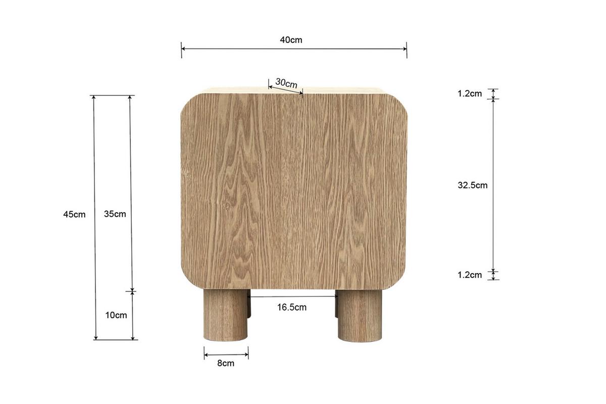 NOČNÝ STOLÍK ALVA -TREND- - prírodná farba, Modern, drevo/kompozitné drevo (40/45/30cm) - Premium Living