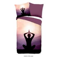Wendebettwäsche Yoga Violett 135x200 Cm - Violett, LIFESTYLE, Textil (135/200cm)