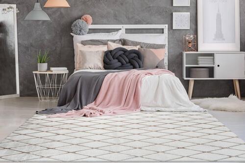 Hochflor Teppich Weiß/Beige Vivica 160x230 cm - Beige/Weiß, Design, Textil (160/230cm) - Kayoom