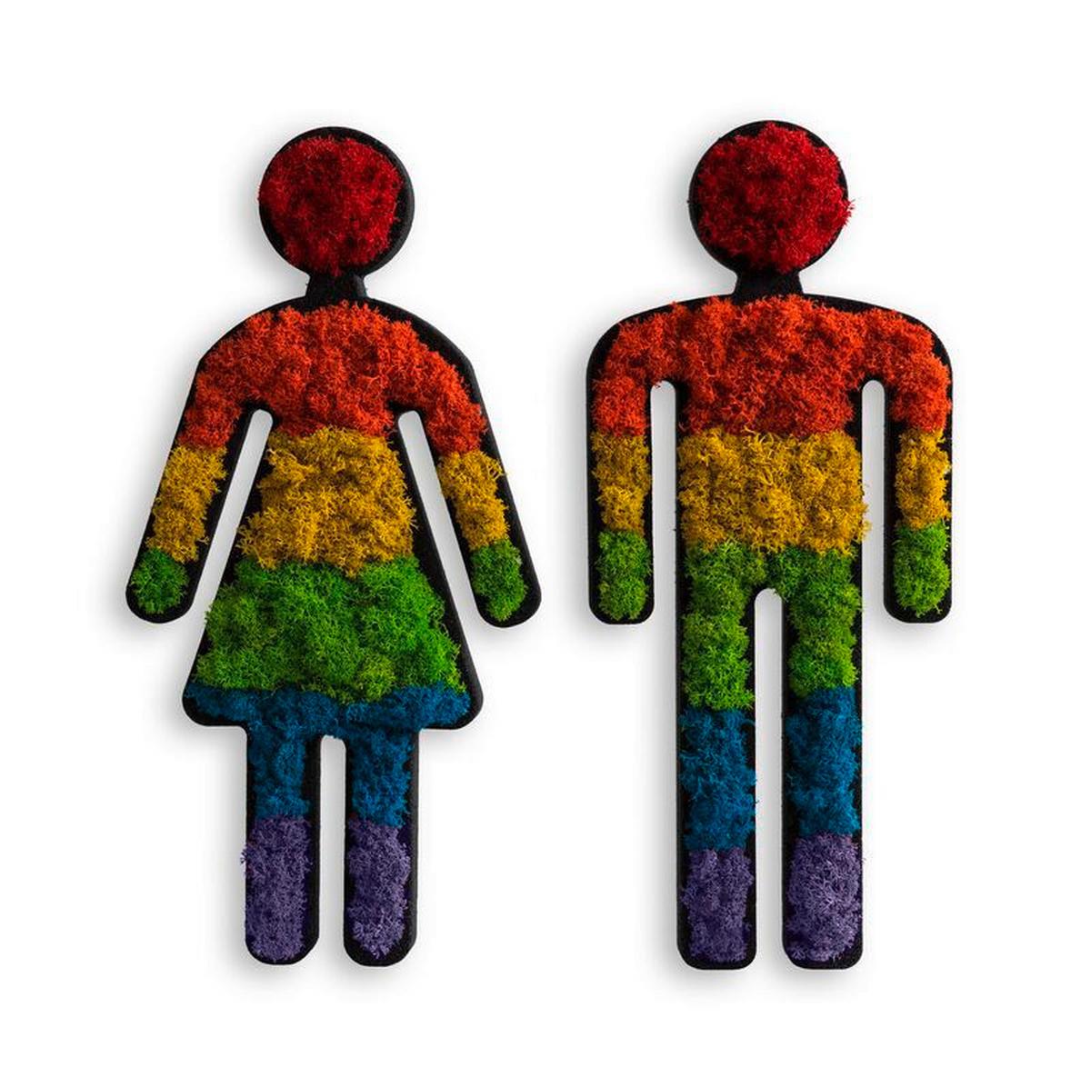 Moosbild Multicolor B: 24 Cm - Multicolor/Schwarz, Basics, Naturmaterialien/Holz (24/12/3cm)