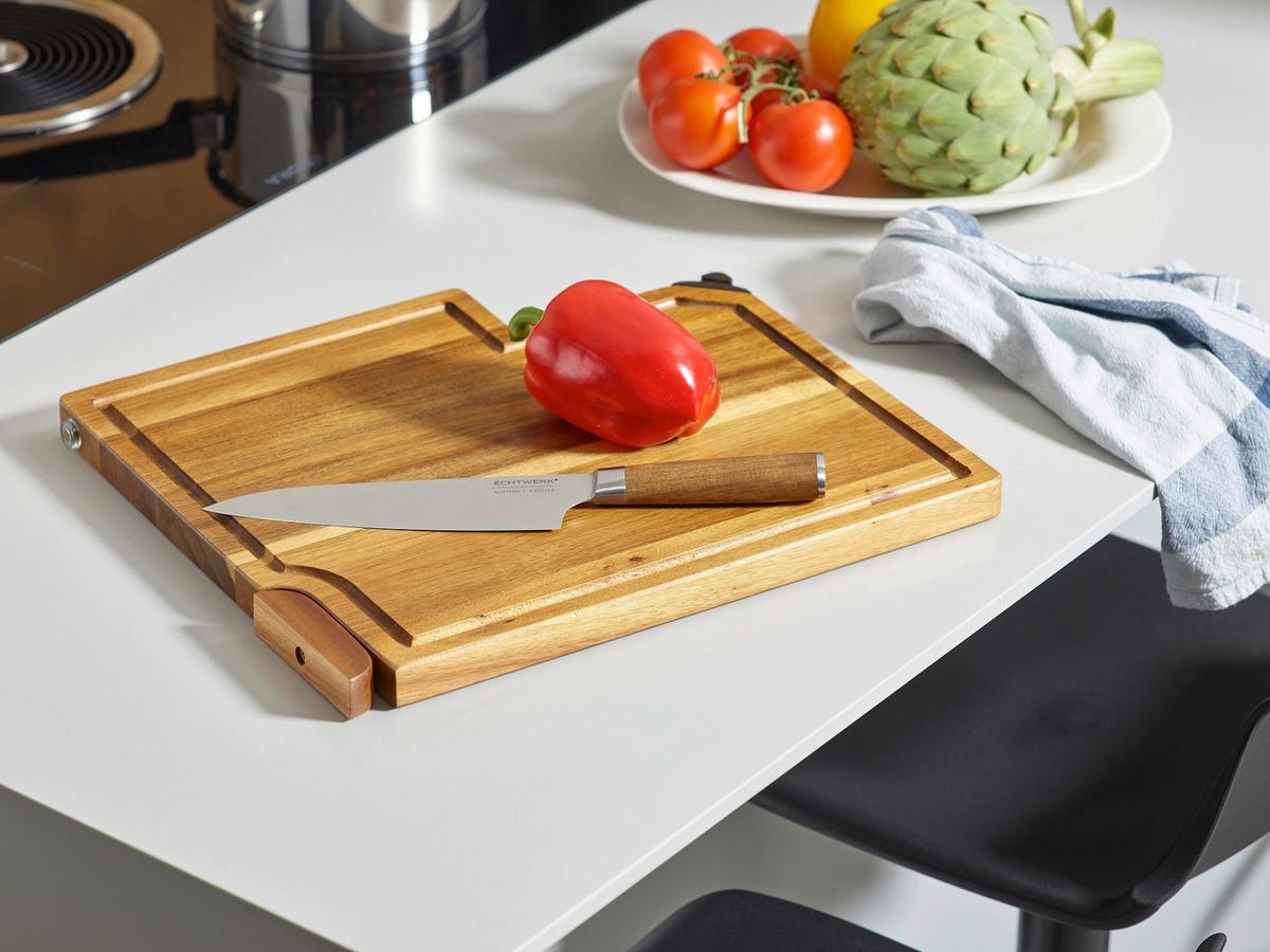 Messerblock Elija 2-Teilig B/H/T: ca. 35,8/41,5/3,5 cm - Braun, Trend, Holz/Metall (35,8/41,5/3,5cm) - Echtwerk
