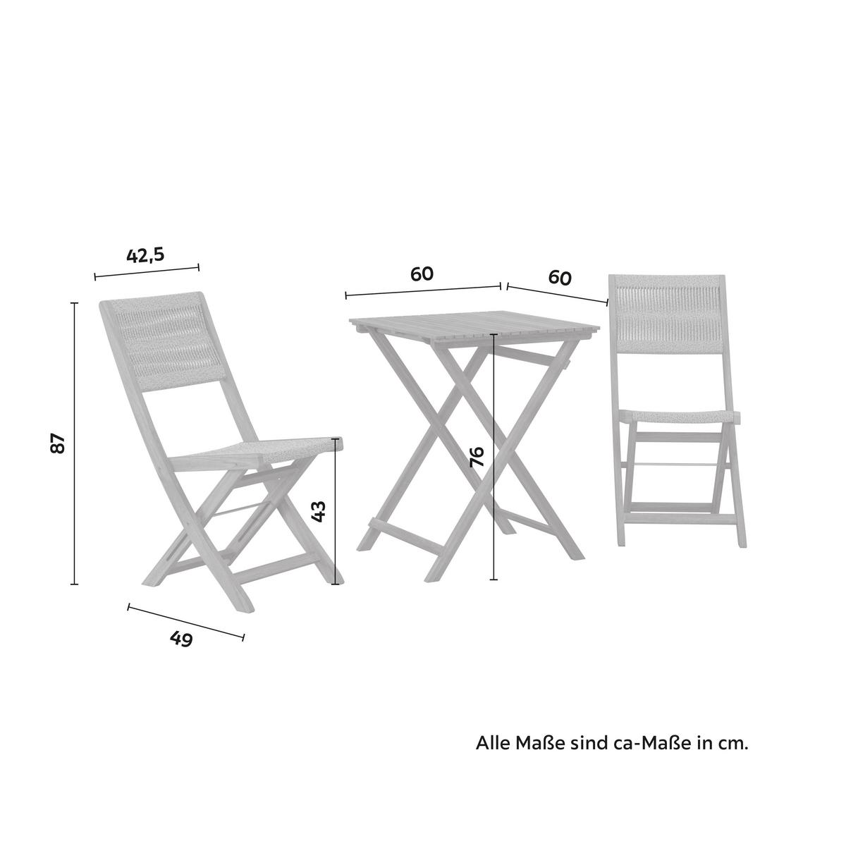 SADA NA BALKON EFFIE - barvy akácie, Moderní, dřevo/plast (60/76/60cm) - Bessagi Garden