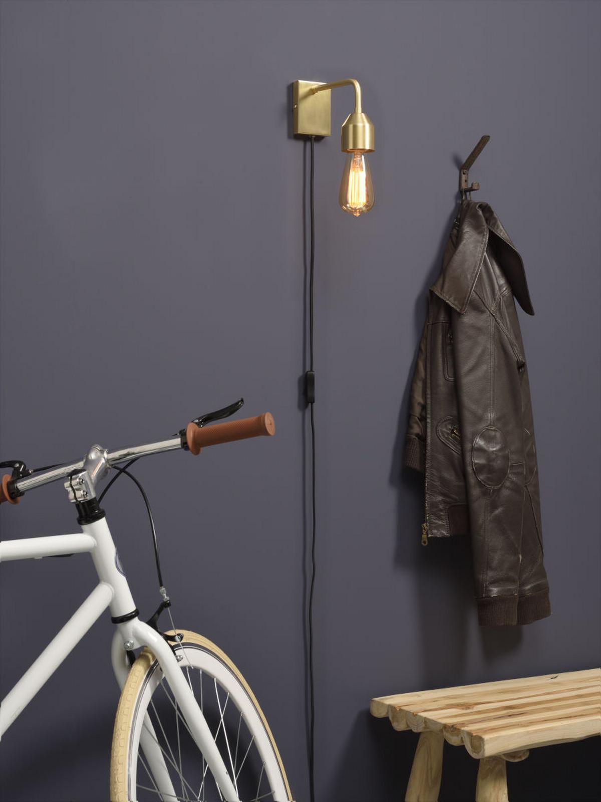 Wandleuchte Madrid 1-Flammig mit Schalter - Goldfarben, Design, Metall (7/14,7/20,3cm) - It's about Romi