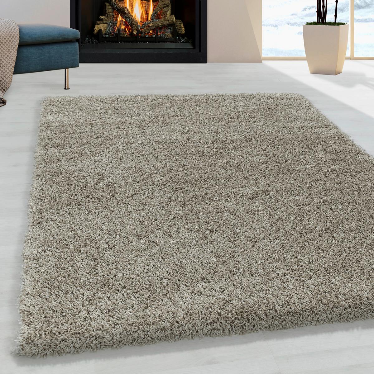 Hochflor Teppich Naturfarben Naturfaser Sydney 60x110 cm - Naturfarben, Basics, Textil (60/110cm)