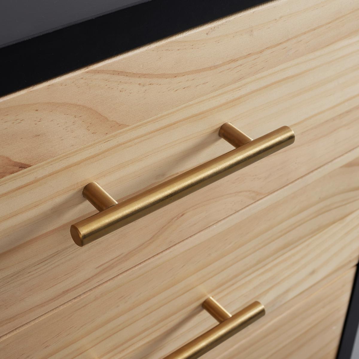 Sideboard MASSIMO - barvy borovice/černá, Moderní, kov/dřevo (150/76/40cm) - P & B
