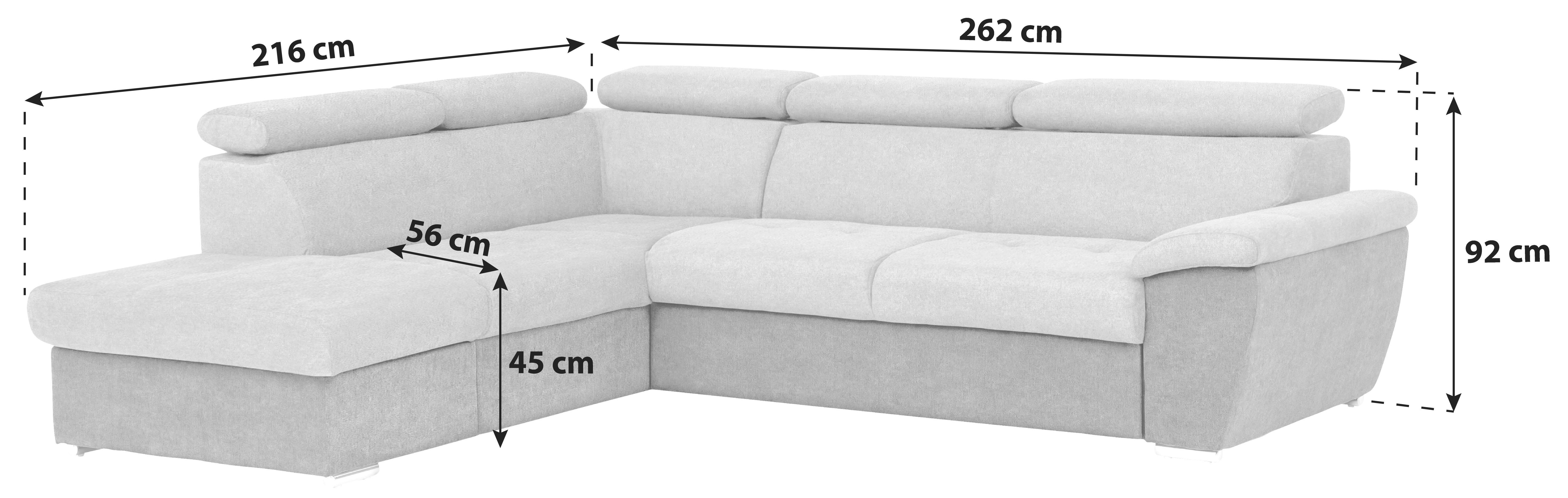 Ecksofa Mit Schlaffunktion & Bettkasten Antero Schwarz - Chromfarben/Schwarz, Design, Textil (216/262cm) - Livetastic