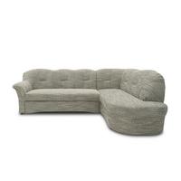 Ecksofa Papenburg Rücken echt Grau/Weiß - Schwarz/Weiß, KONVENTIONELL, Textil (243/180cm) - MID.YOU