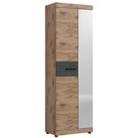 Garderobenschrank Roxy Eichefarben Dekor B: 65 cm - Eichefarben, Design, Glas/Holzwerkstoff (65/201,3/37,9cm)