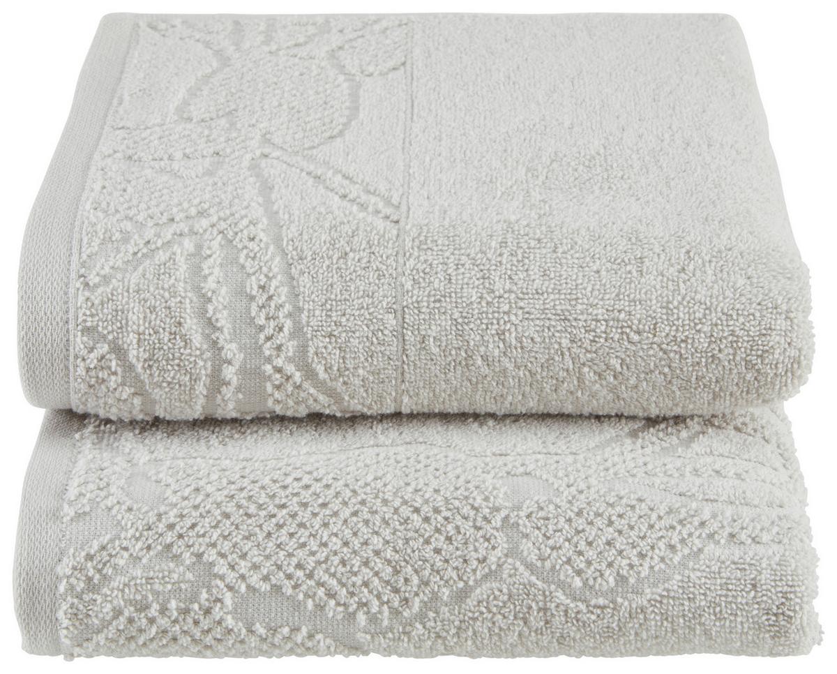 Handtuchset Lucia 2er Pack - Silberfarben, ROMANTIK / LANDHAUS, Textil (50/90cm) - James Wood