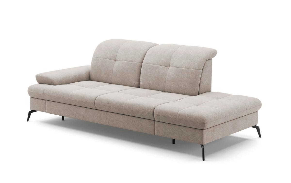 Récamiere Amica E, Greige B: 231 - Greige/Schwarz, KONVENTIONELL, Textil (231/90/122cm) - Sit & More