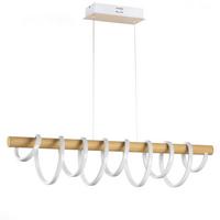 Led-hängeleuchte 5008/s - Weiß/Akaziefarben, Natur, Metall (112/22/130cm)