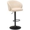 Barhocker höhenverstellbar mit Lehne Wisal Cord Beige - Beige/Schwarz, KONVENTIONELL, Textil/Metall (54/91-112/52cm) - MID.YOU