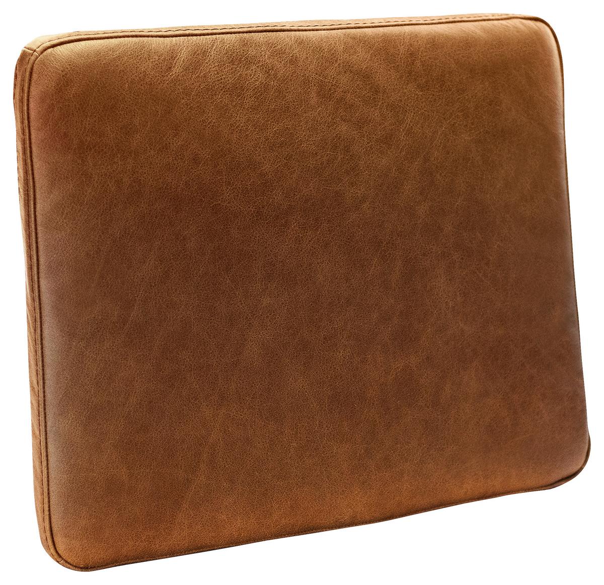 Zierkissen Spring Echtleder Cognac, B: 52 cm - Cognac, Design, Leder (52/42/7cm) - Livetastic