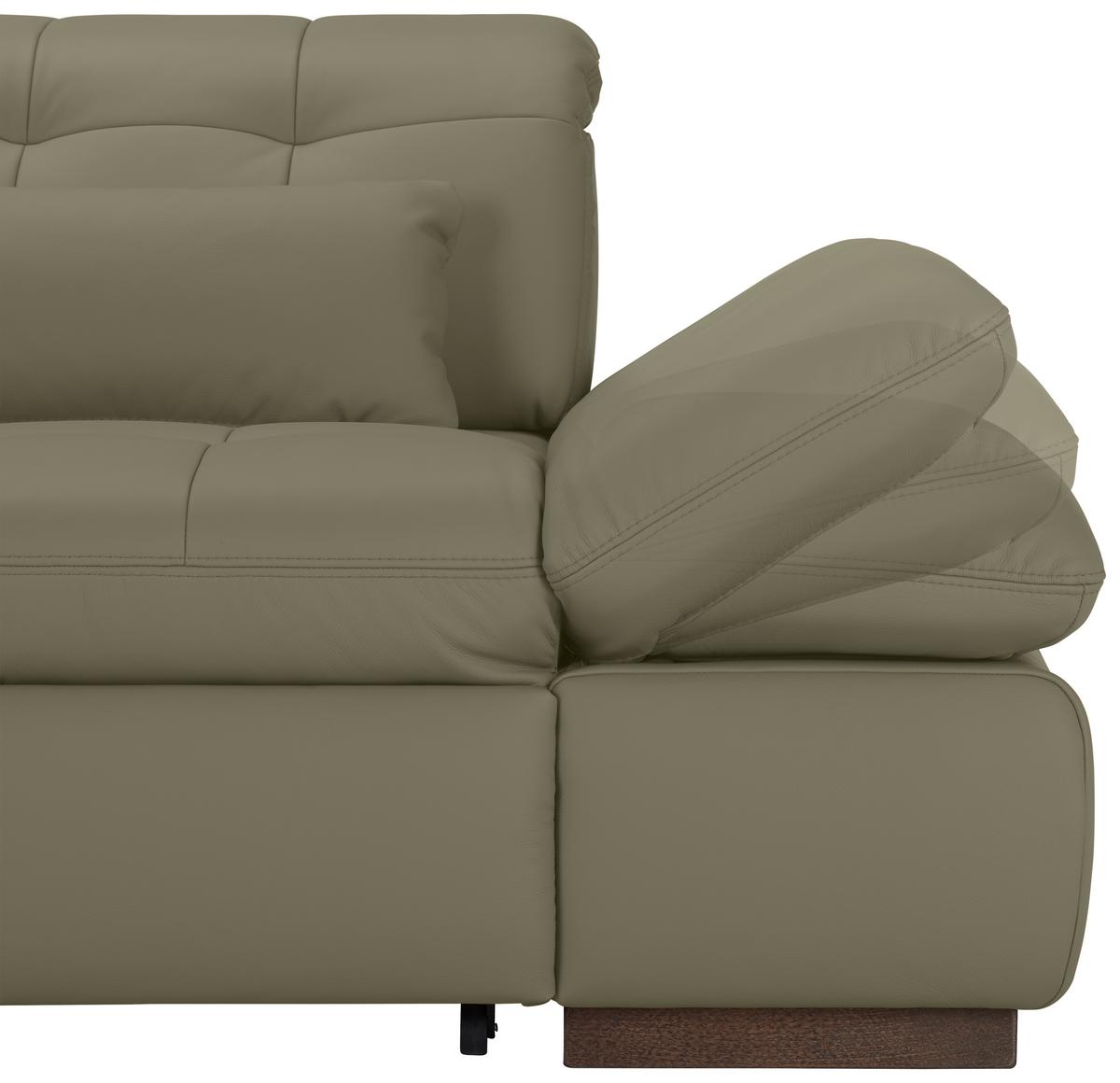 Rohová sedačka SANFINO, ľavá, sivá pravá koža - sivá/chrómová, Konventionell, kov/koža (199/79-96/305cm) - Premium Living