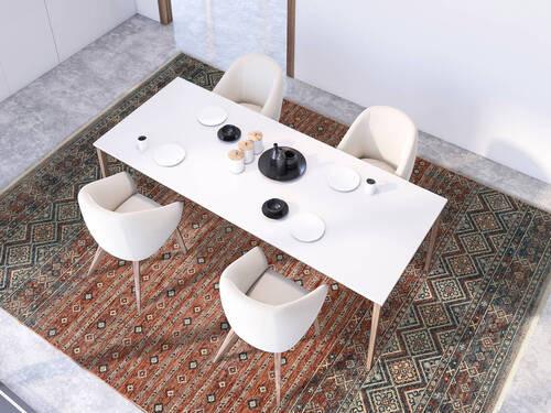 Webteppich Korsika - Blau/Terracotta, Design, Textil (80/150cm) - Novel