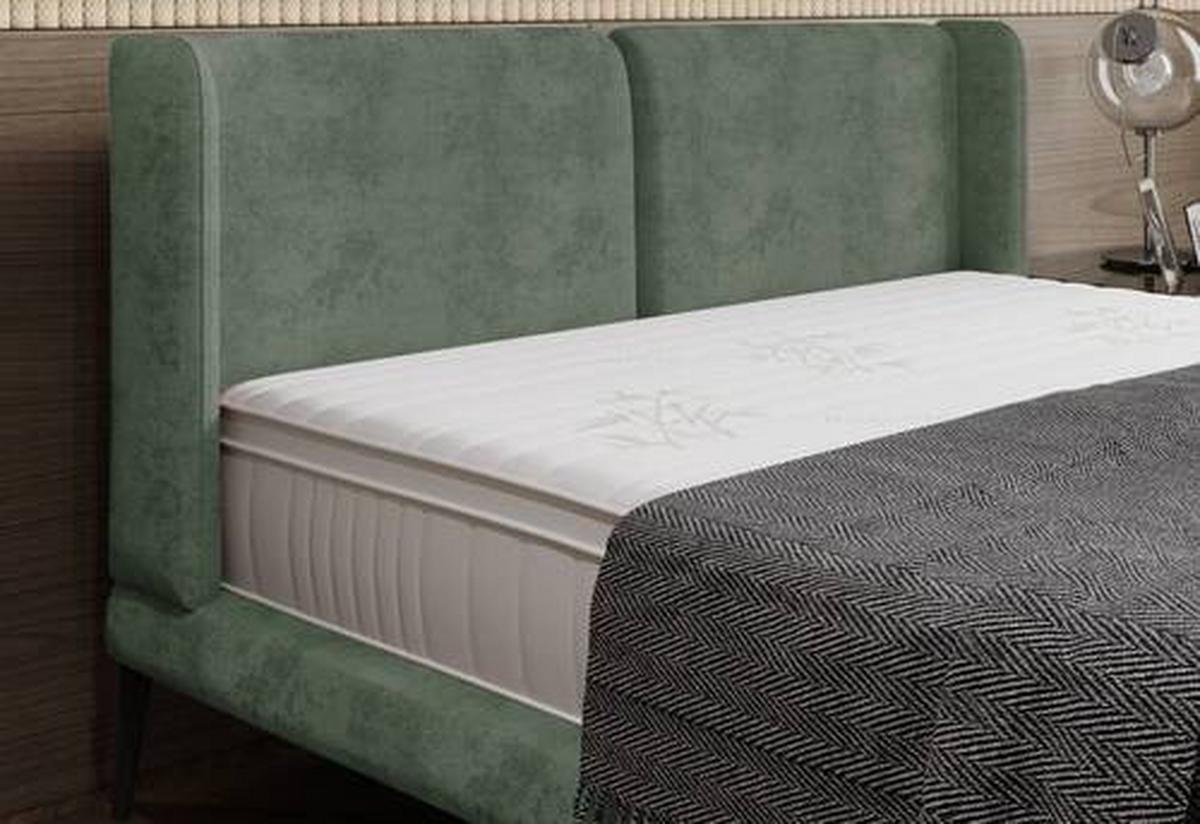 Polsterbett +matratze 180x200 Tessina Sorisso Dunkelgrün - Dunkelgrün/Creme, MODERN, Textil (180/200cm) - Livetastic