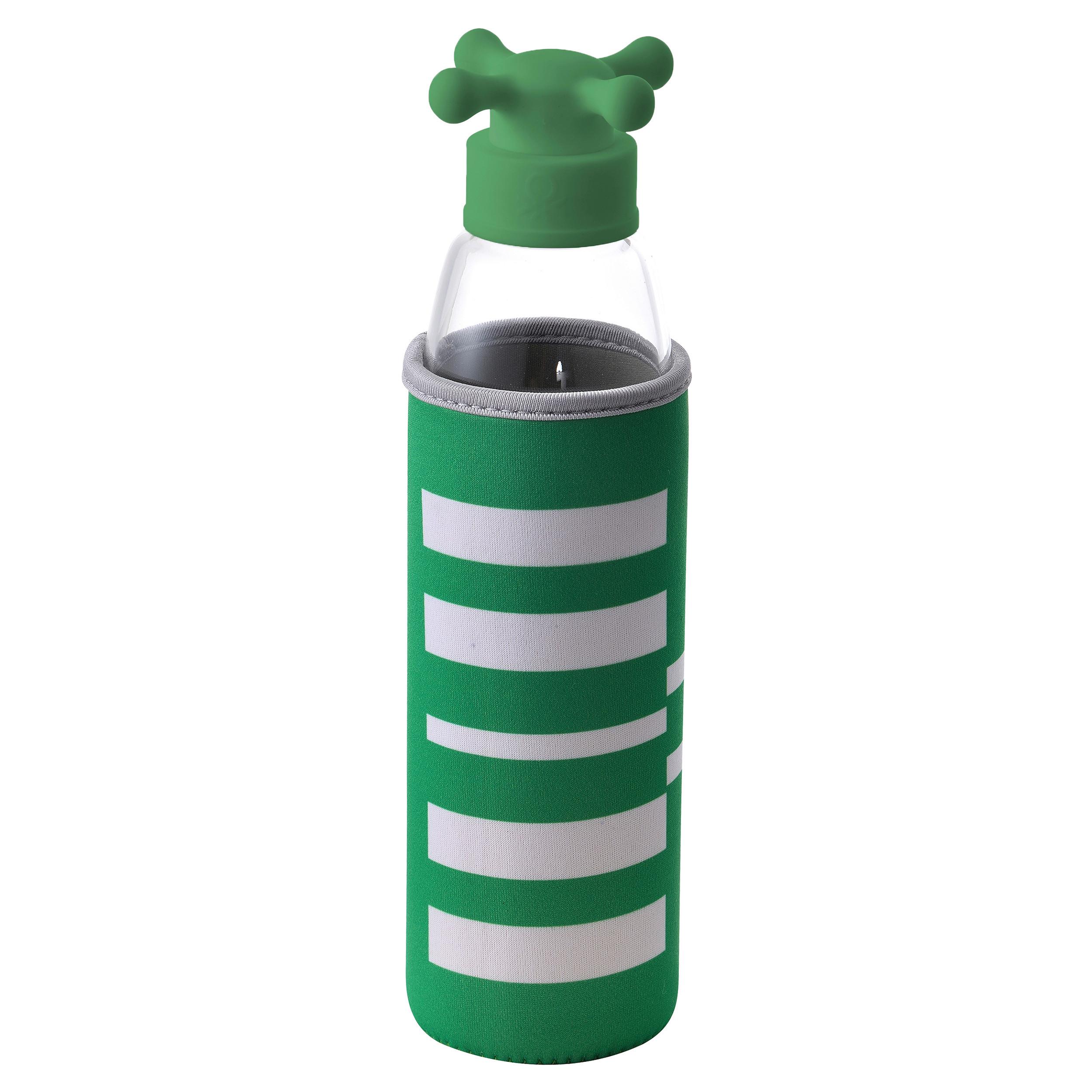Trinkflasche Grün / Weiß 0,5 L Kunststoff/glas - Transparent/Weiß, Basics, Glas/Kunststoff (6,5/6,5/25,5cm) - Benetton