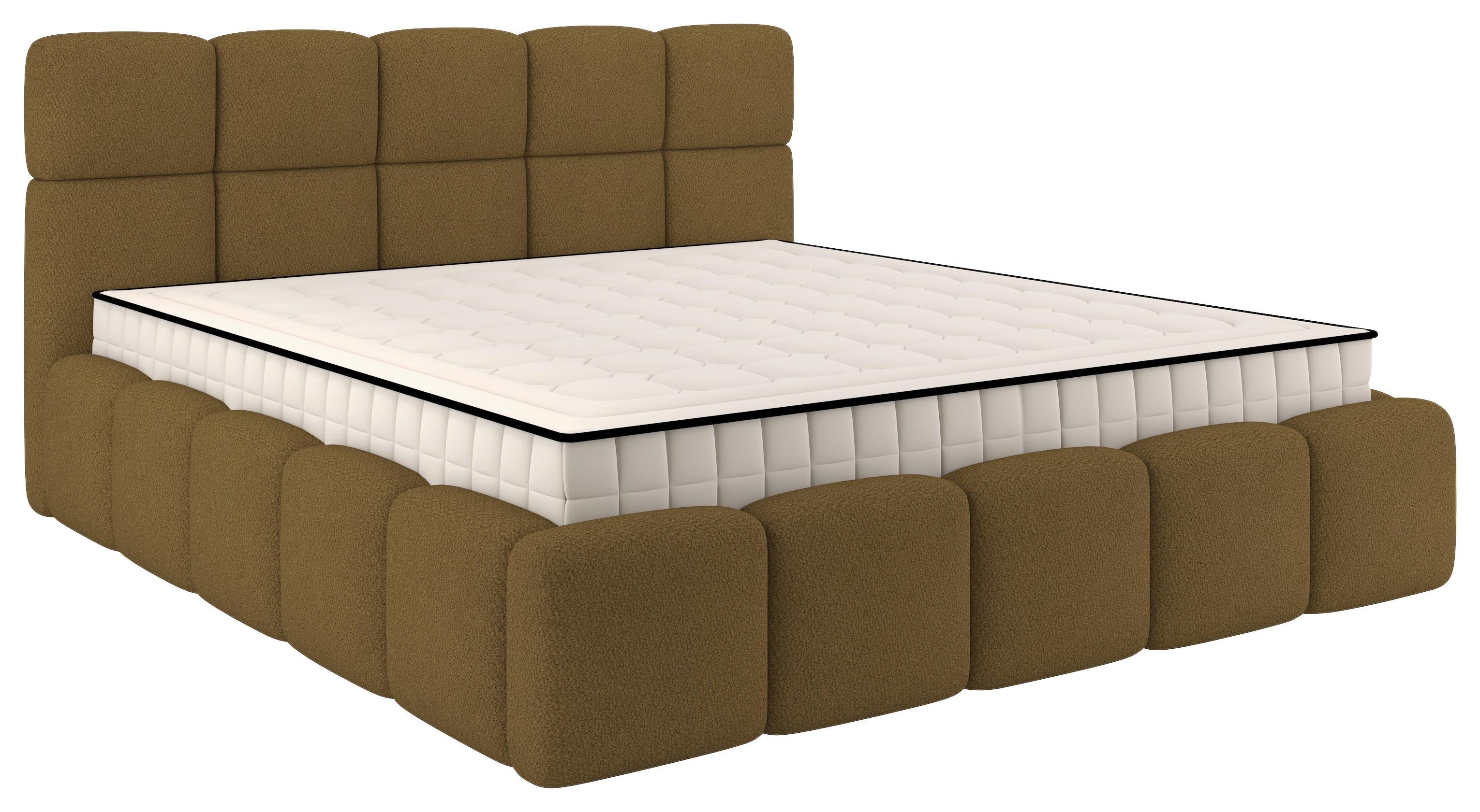 Polsterbett Cloudy mit Matratze Braun, Lf: 180x200 cm - Braun, Trend, Holz/Holzwerkstoff (180/200cm) - Luca Bessoni