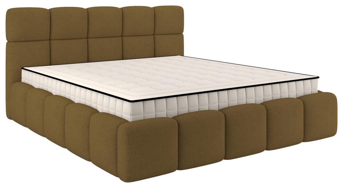 Polsterbett Cloudy Mit Matratze Braun, Lf: 180x200 Cm - Braun, Trend, Holz/Holzwerkstoff (180/200cm) - Luca Bessoni