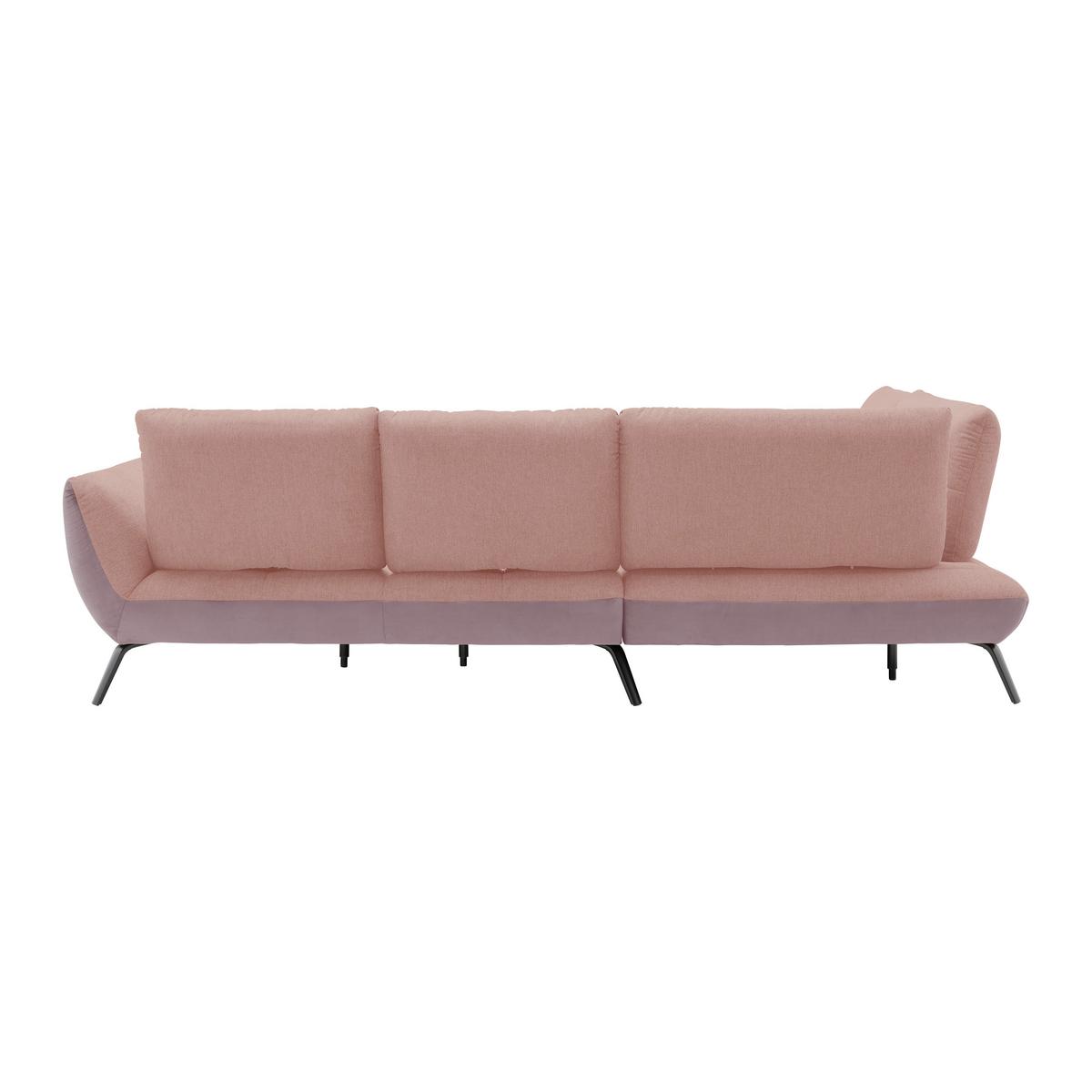 Rohová sedačka TRENDY, levá, šeříková / růžová - růžová/černá, Moderní, kov/kompozitní dřevo (250/93/310cm) - Premium Living