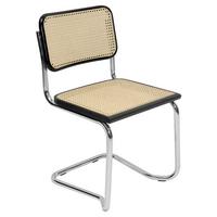 Schwingstuhl Skagen - Chromfarben/Schwarz, KONVENTIONELL, Holz/Metall (52/81/59cm) - Livetastic