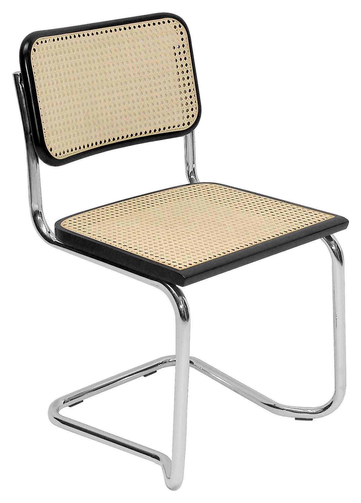 Schwingstuhl Skagen - Chromfarben/Schwarz, KONVENTIONELL, Holz/Metall (52/81/59cm) - Livetastic