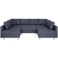 Wohnlandschaft Sofia Mit Schlaffunktion Anthrazit - Chromfarben/Anthrazit, Design, Holzwerkstoff/Textil (192/308/192cm) - P & B