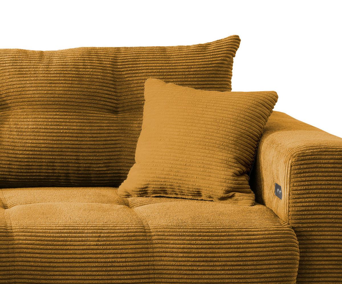 Ecksofa mit Schlaffunktion Restato Goldfarben - Goldfarben/Schwarz, MODERN, Holz/Textil (177/246cm) - MID.YOU