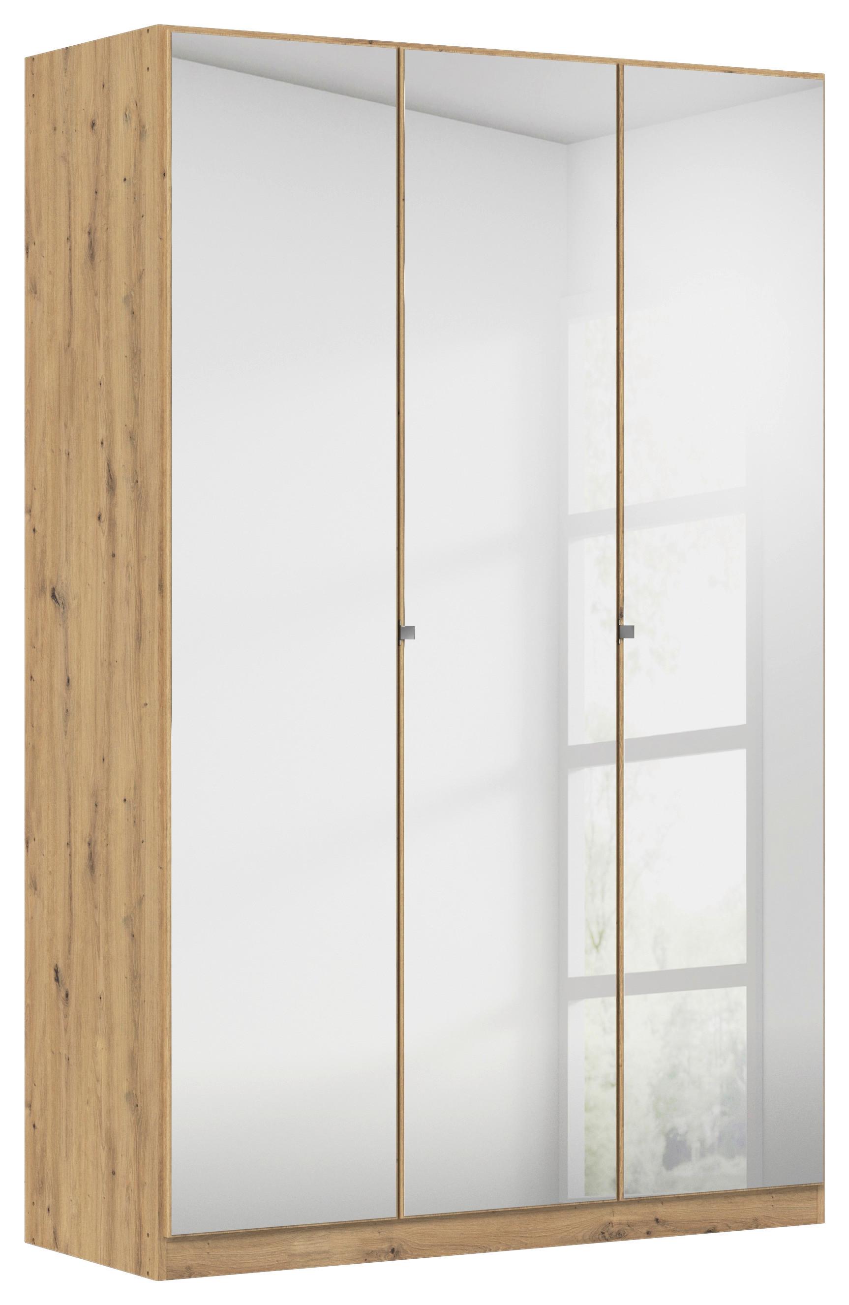 Kleiderschrank Reflect - Silberfarben/Eiche Artisan, MODERN, Holzwerkstoff (136/210/54cm)
