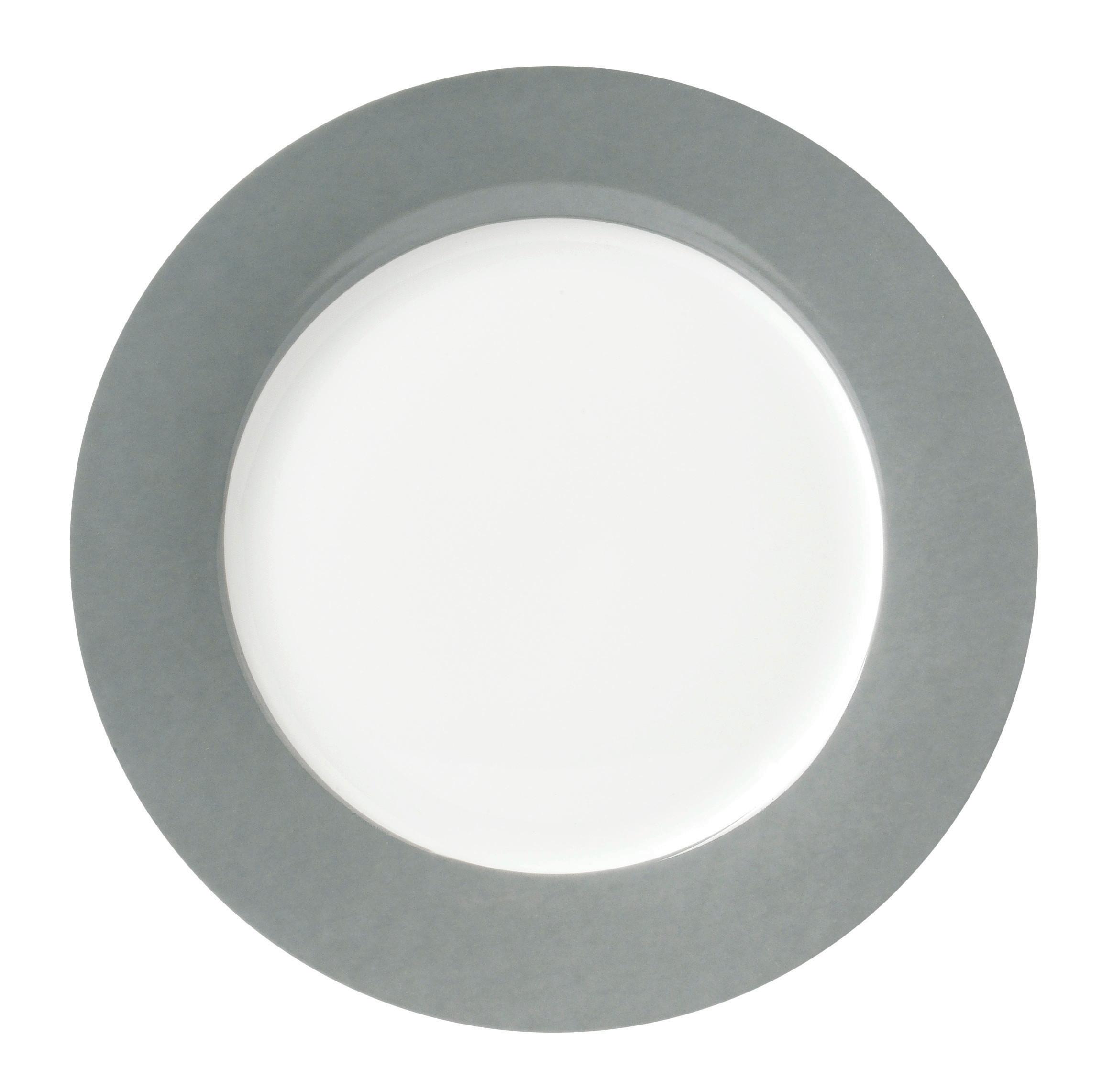 Desserttellerset Grau Weiß 6-Teilig D: 20 Cm - Weiß/Grau, Basics, Keramik (20cm) - Van Well
