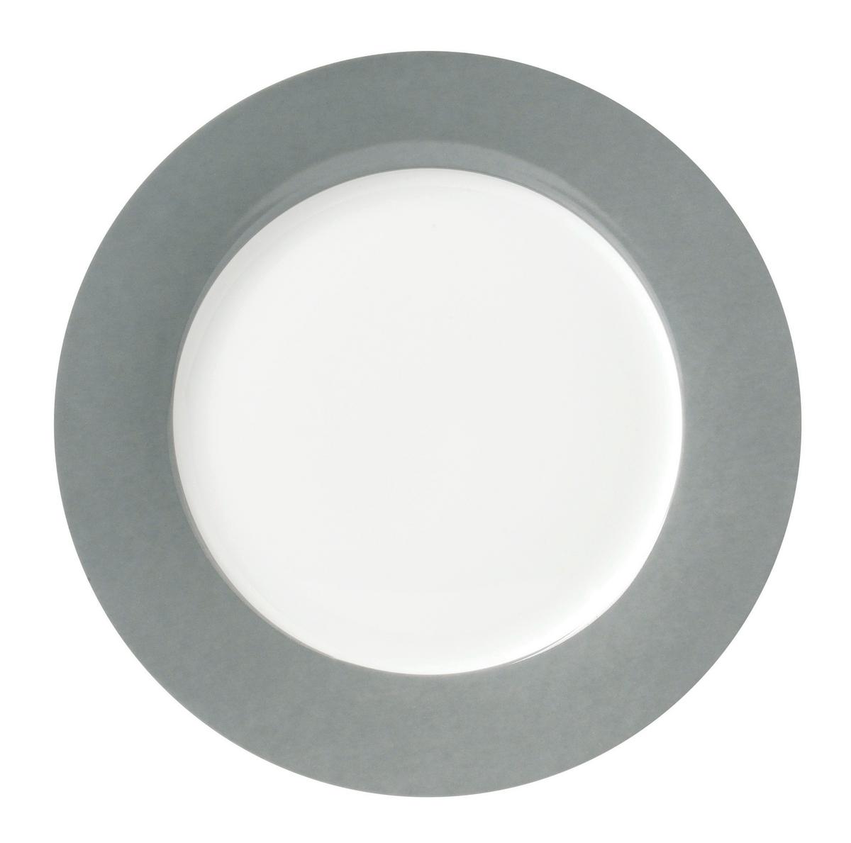 Desserttellerset Grau Weiß 6-Teilig D: 20 Cm - Weiß/Grau, Basics, Keramik (20cm) - Van Well