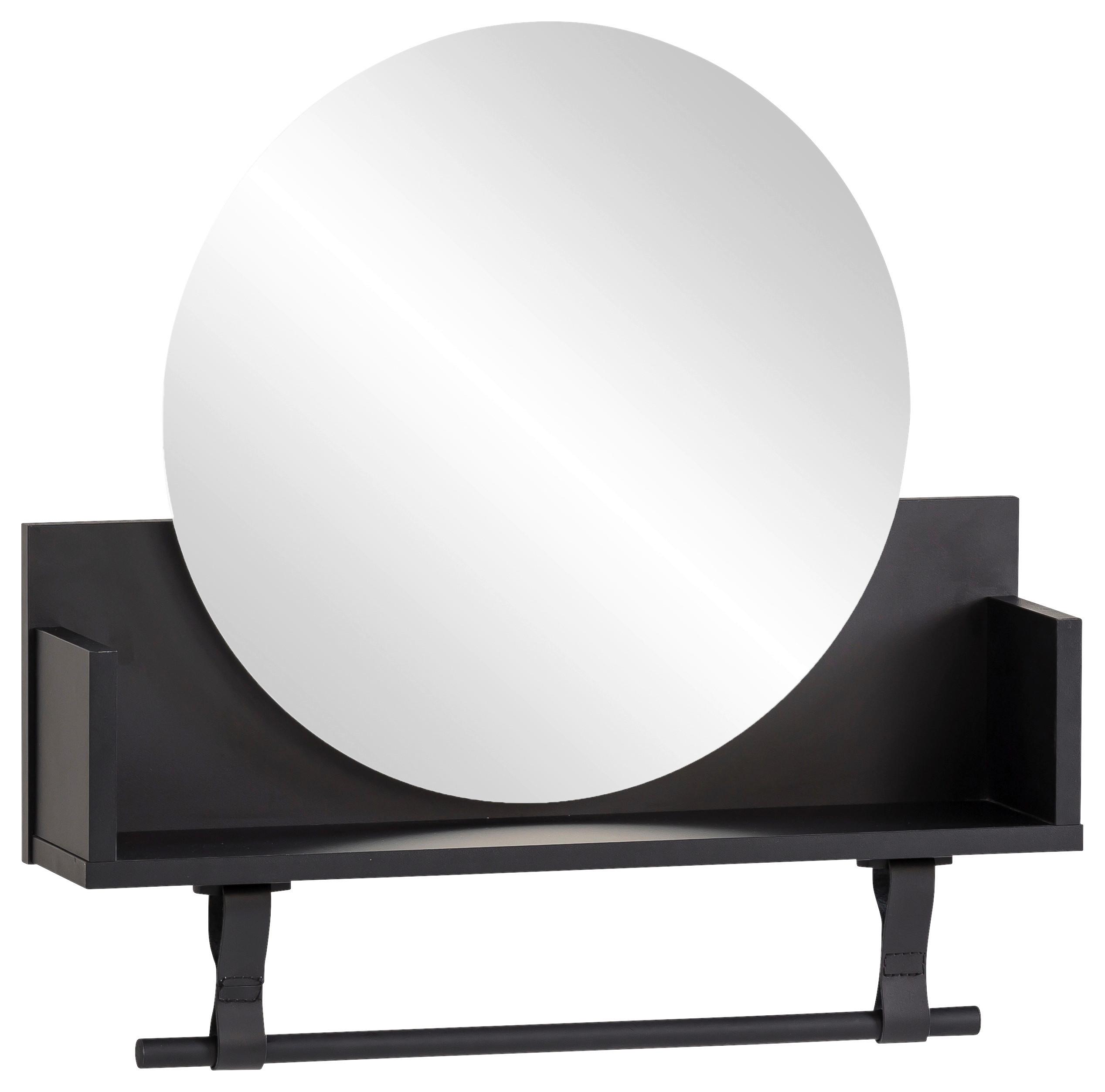 Wandregal Ella Schwarz B: 59,8 - Beige/Schwarz, Design, Holzwerkstoff (59,8/59/13,5cm) - MID.YOU