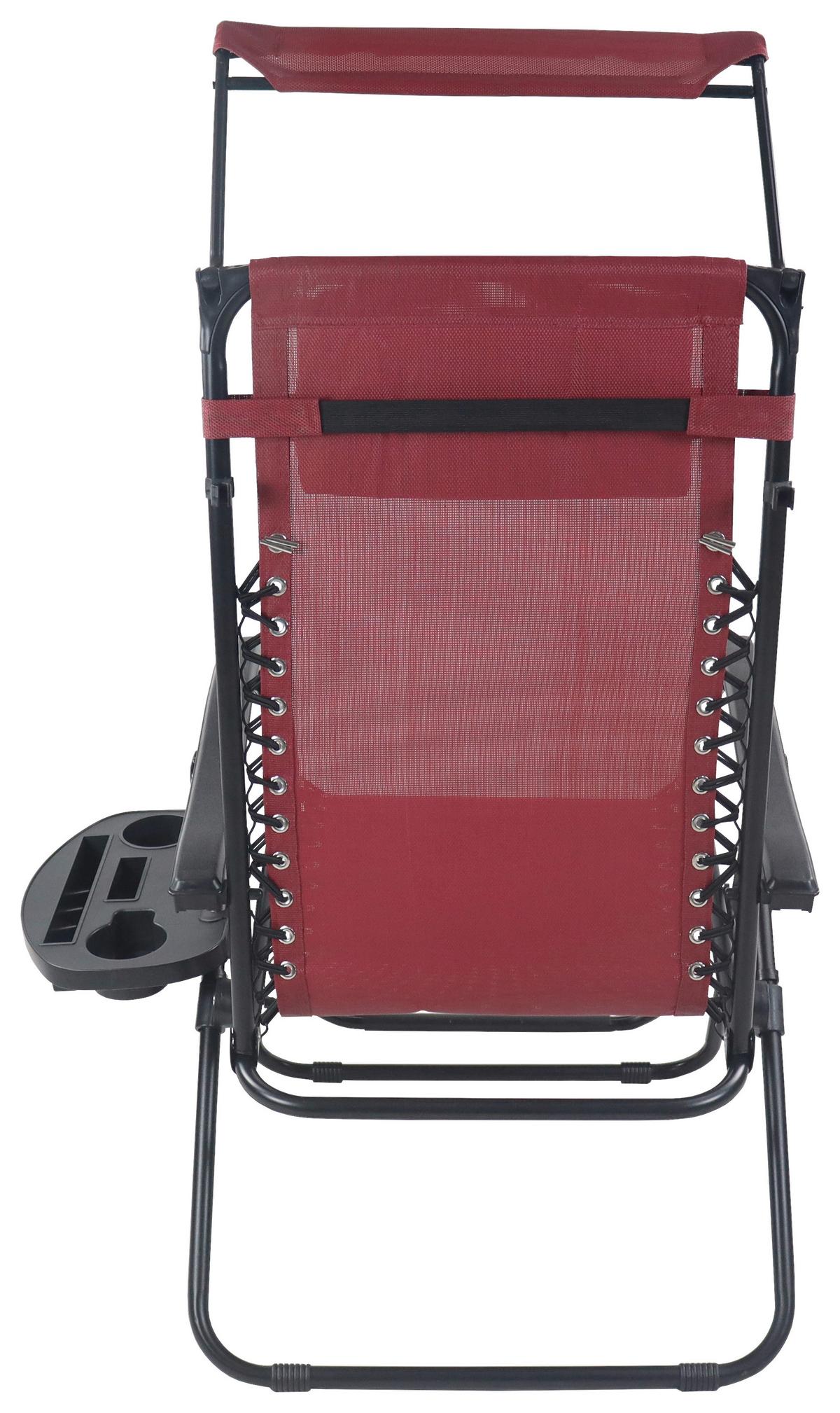 Gartenliege Maltosa Xl Klappbar, Blau - Rot, MODERN, Textil/Metall (51/133/91cm) - Gardenson