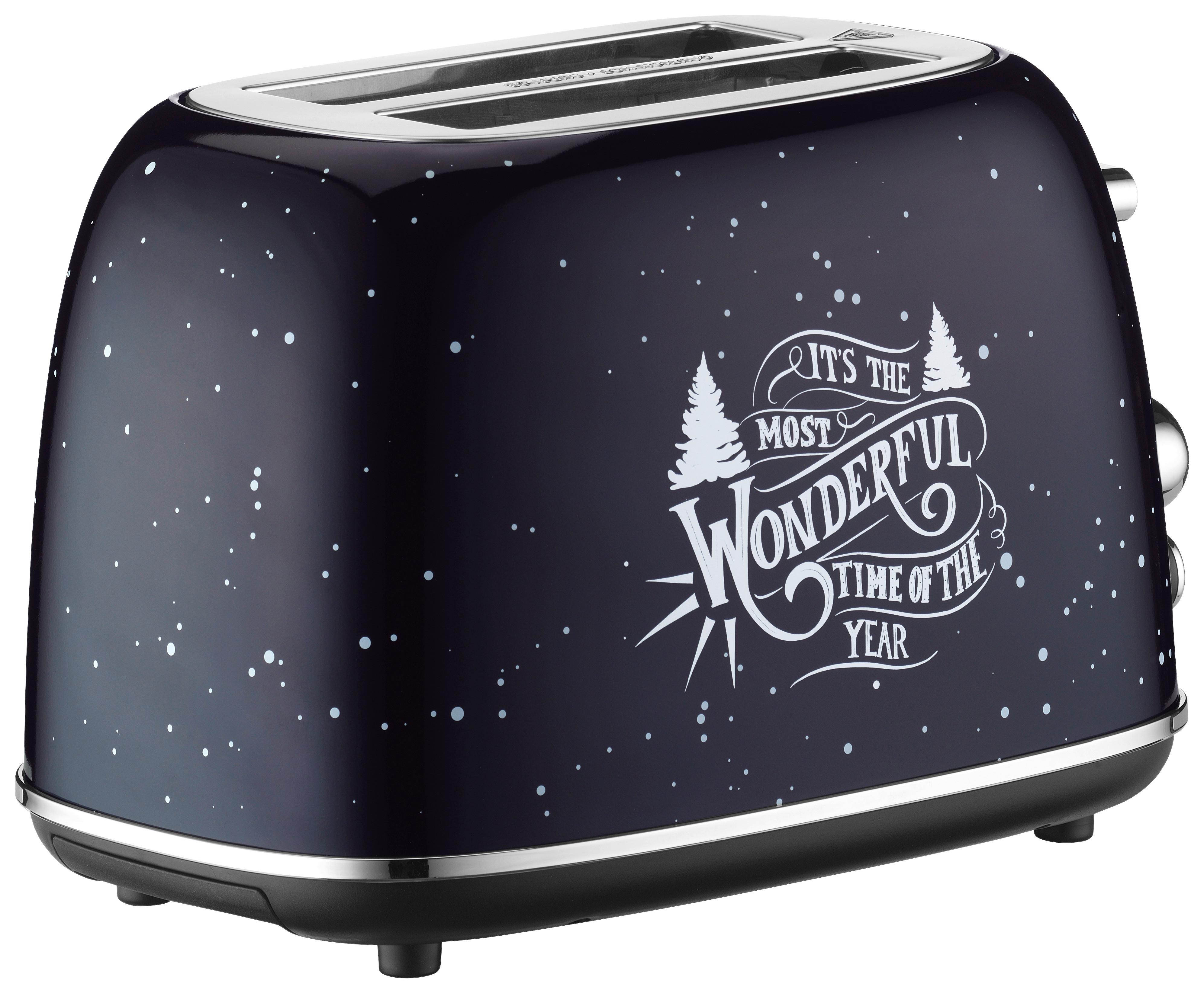 Toaster X-mas Nights Mit Auftau- & Aufwärmfunktion - Dunkelblau, KONVENTIONELL, Metall (18/28/18cm) - Trisa Electronics