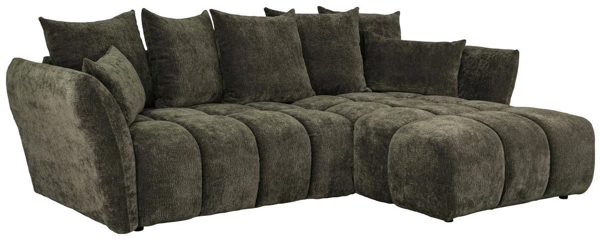 Univerzálna sedačka CAMMELLIO, zelená ženilka, 7 vankúšov - čierna/zelená, Modern, textil (296/189cm) - Mömax