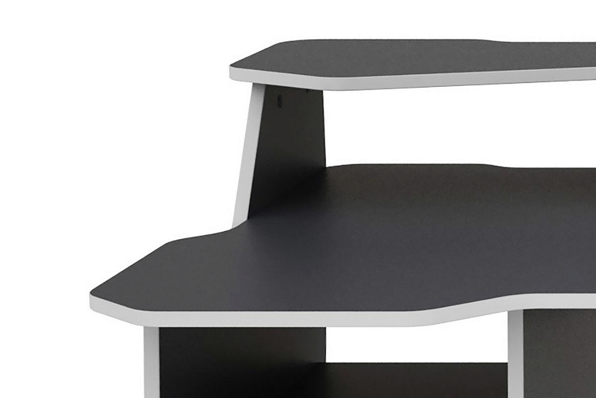Gaming Tisch Matrix Anthrazit/weiß B: 85 Cm - Anthrazit/Weiß, LIFESTYLE, Holzwerkstoff (180/85/76cm) - MID.YOU